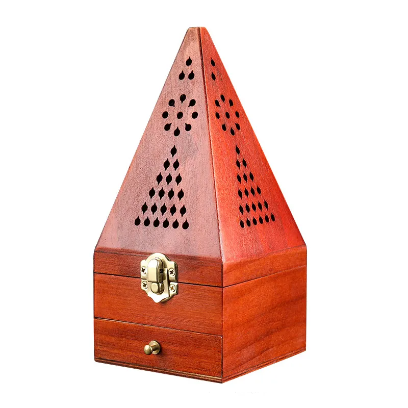 Bastone di legno incenso legno di pino scatola di incenso antico scatola di incenso di legno di sandalo piramide creativa incens