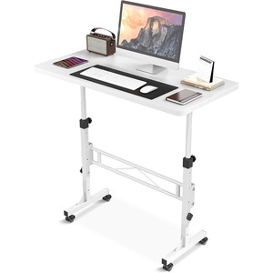 Small Adjustable Height Standing <strong>Computer</strong> Desk Portable <strong>Rolling</strong> Desk with Wheels Sit Stand <strong>Table</strong> for Mobile Devices - Product Image 1