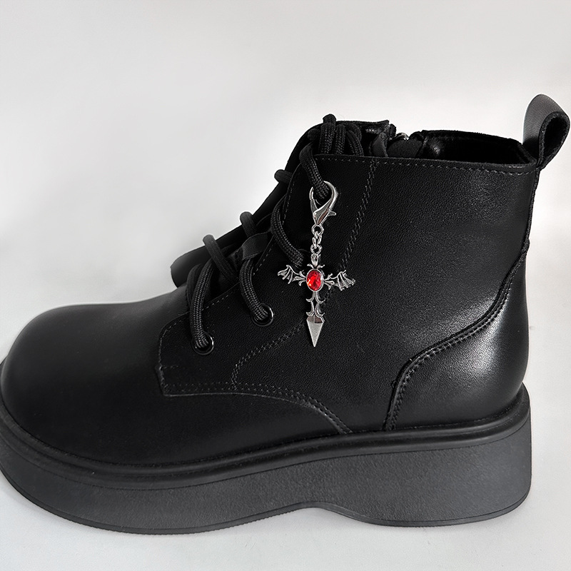 Accessorio per scarpe con chiusura a moschettone con ali da diavolo con diamante rosso-1 pezzo