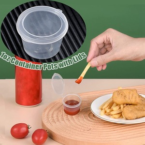 1 Oz 1.5 Oz 2 Oz 3 Oz 4Oz 5 Oz restoran tek kullanımlık kısmi küçük plastik kaplar sos kapaklı kupa - Product Image 5