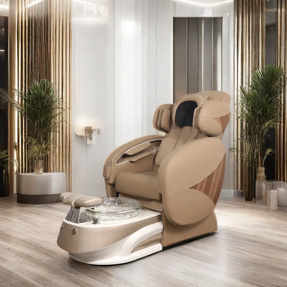 Fauteuil de luxe pour salon de manucure, spa électrique sans tuyaux pour les pieds, massage, manucure et pédicure