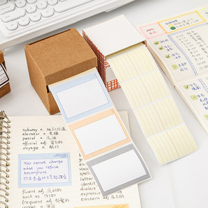 Notas adhesivas con caja de almacenamiento de papel Kraft, etiquetas extraíbles personalizadas, etiquetas de nombre adhesivas completas, Bloc de notas autoadhesivo