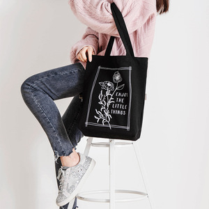 Bolso de hombro con estampado de lona transfronterizo para estudiantes, Tutorial de Arte de literatura simple, bolsa de almacenamiento de compras para niños - Product Image 4