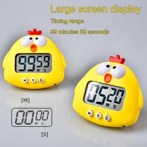 Timer da cucina orologio magnetico digitale LED conto alla rovescia Timer visivo per bambini simpatico cartone animato a forma di pulcino cottura timer - Product Image 3