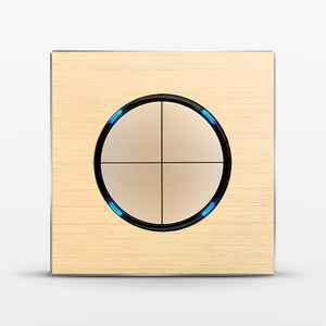 L77 4gang 1/2way <strong>Switch</strong> Socket Aluminum Brushed Coffee Color Silver Black Panel with LED Indicator 13A Socket with <strong>Switch</strong> Panel
