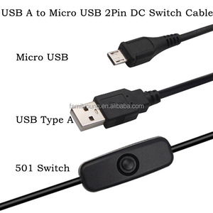 สาย USB to Micro USB DC สำหรับ Raspberry Pi 3 4 B สายชาร์จชนิด C พร้อมสวิตช์เปิด/ปิด501 5V 3A/2.5A - Product Image 4