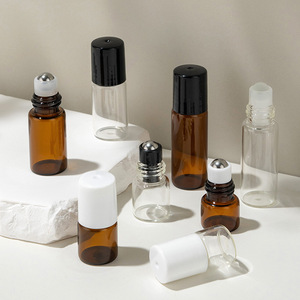 ボール香水 & エッセンシャルオイルボトル用アンバーミニガラスローラー1ml 2ml 3ml 5mlトラベルサイズシールタイプのサンプルロール - Product Image 1