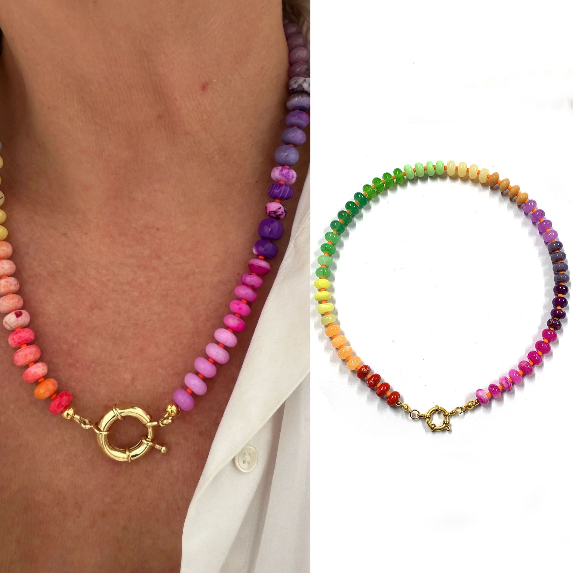 Return to the purple palace 4041cm rainbow necklace