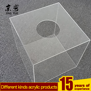 Fabrika özel temizle kırmızı 30x30x30CM pmma akrilik öneri piyango durumda küp akrilik piyango kutusu piyango oyunları için - Product Image 4