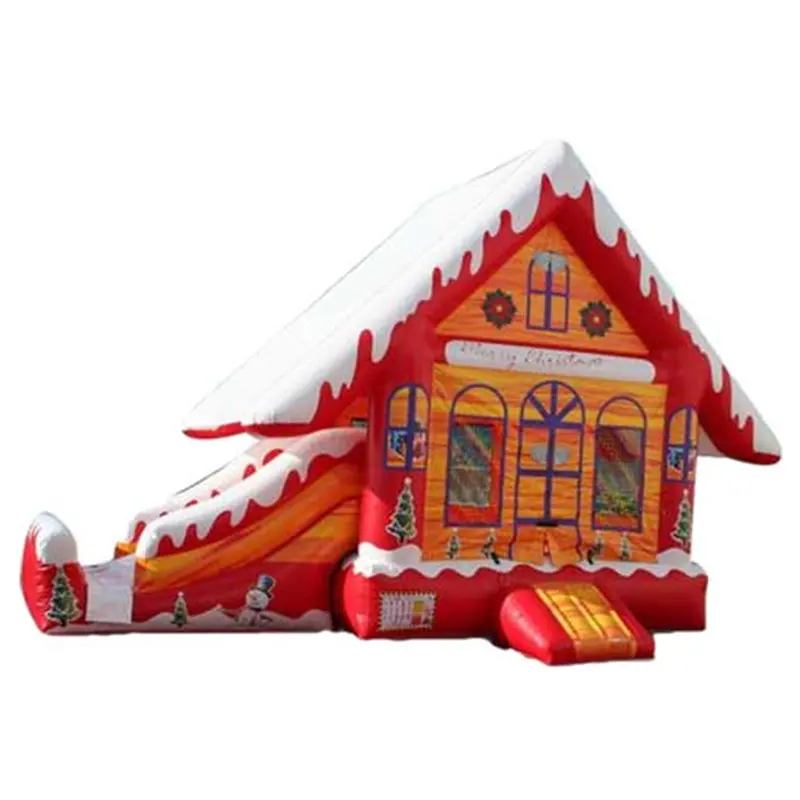 क्रिसमस inflatable महल स्लाइड के साथ बिक्री के लिए सांता क्लॉस inflatable बाउंसर कूदते घर कॉम्बो स्लाइड