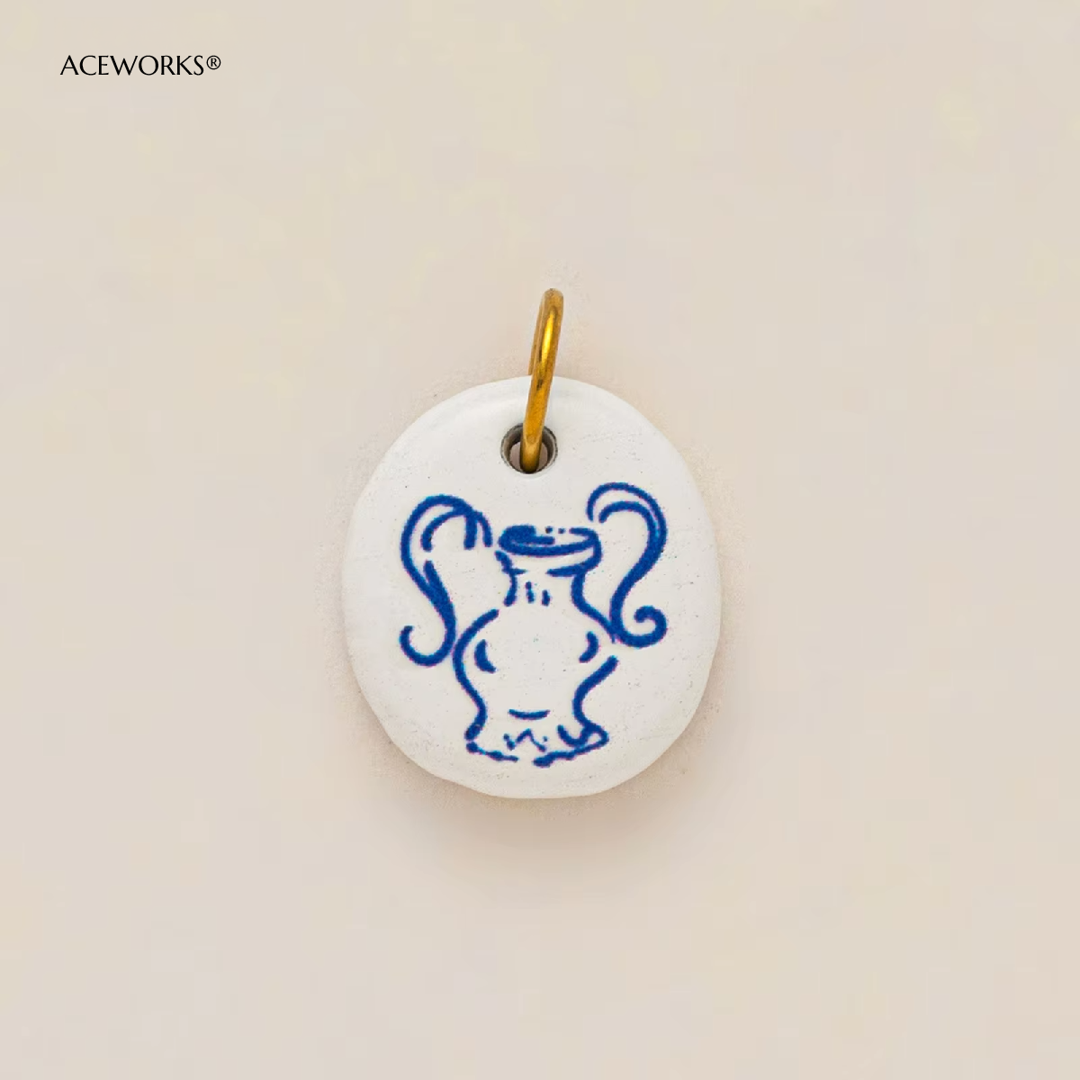 Charme de vase vintage bleu