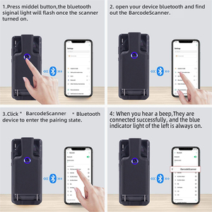 Escáner de código de barras con Clip trasero portátil 1D 2D Qr Code Android Bar Code Reader inalámbrico 2,4G Bluetooth escáner de código de barras - Product Image 3