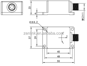 Sensore di inclinazione inclinometro personalizzato in fabbrica di Zhunlian per autocarri con cassone ribaltabile 0.25VDC ~ 2.5VDC sensore di angolo di uscita analogico
