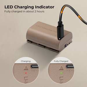 K & F Concept LP-E6NHカメラバッテリー充電器、タイプC直接充電インターフェース交換用バッテリー (2バッテリー) - Product Image 6