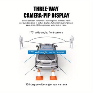 3 vie auto Dvr Hd 1080p 3-len all'interno del veicolo Dash Cam 3 canali anteriore + interno + posteriore telecamera dash recorder F2.0 grande apertura - Product Image 5
