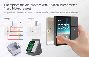 Tuyaスマートハウスワイヤレスリモートコントロールスイッチシステムタッチスクリーンコントロールパネルホームオートメーションシステム、IR内蔵 - Product Image 2