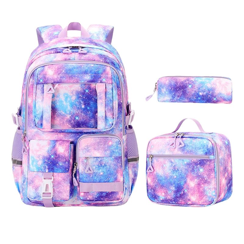Purple with lunch bag