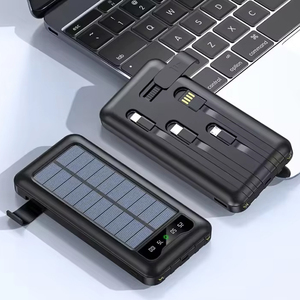New Solar Power Bank 10000Mah Portable Mobile <strong>Charger</strong> Built in Cables Power Bank for <strong>All</strong> Phone Oem - Product Image 5