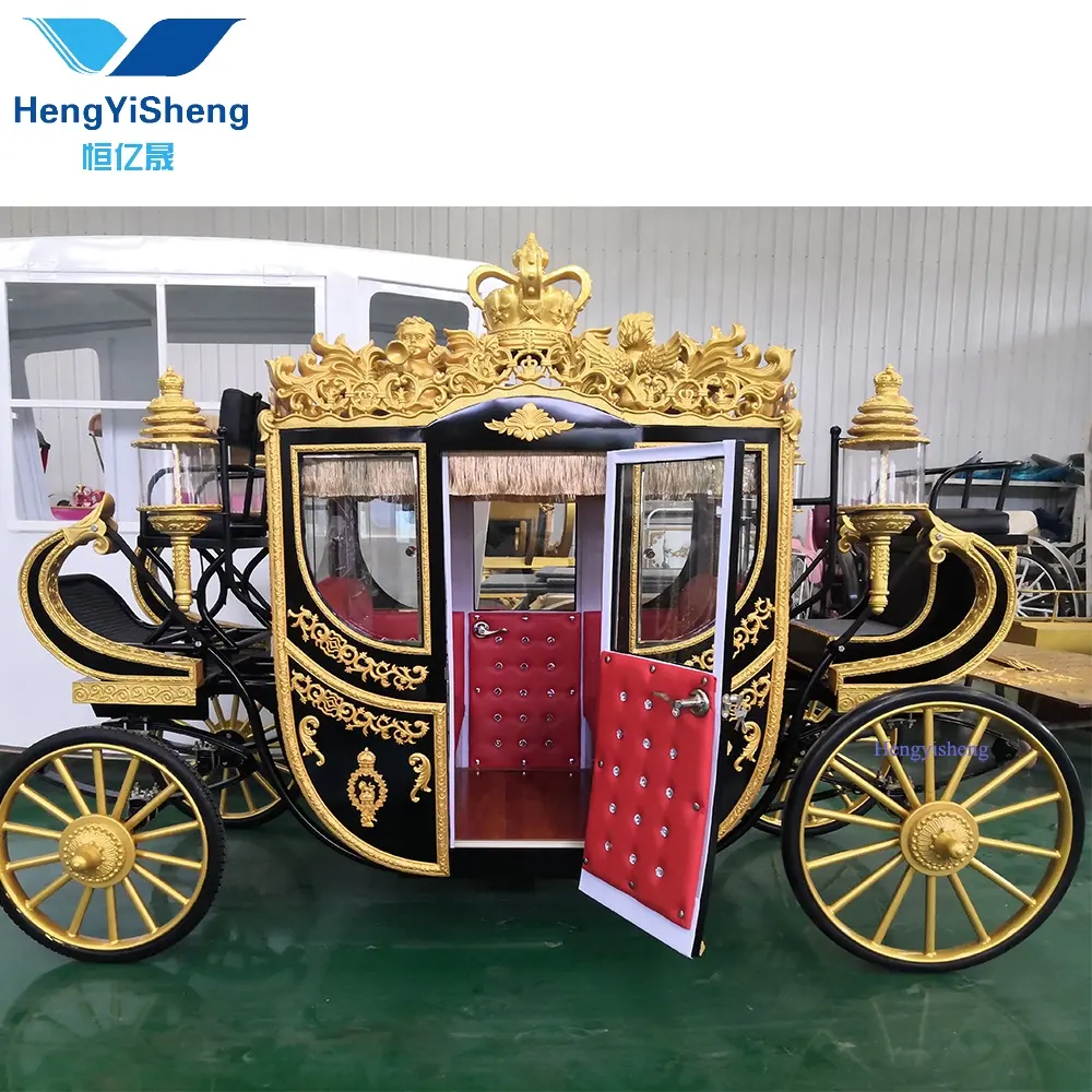 Carrozza elettrica per cavalli da matrimonio Royal carrozza in vendita/Royal Princess cenerentola Buggy/Gold Royal Carriage produttori