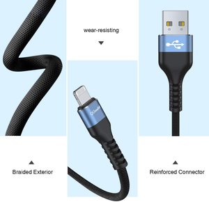Qgem <span class=keywords><strong>USB</strong></span> A到照明电缆6英尺快速充电高速数据同步传输线电话电源连接器