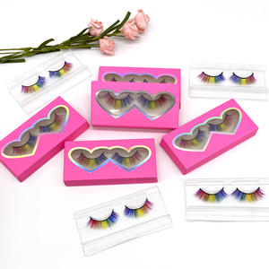 25mm End Color <strong>Lash</strong> Rainbow Color <strong>Lashes</strong> Mink Wholesale 3d Mink Strip <strong>Lashes</strong> with Color - Product Image 1