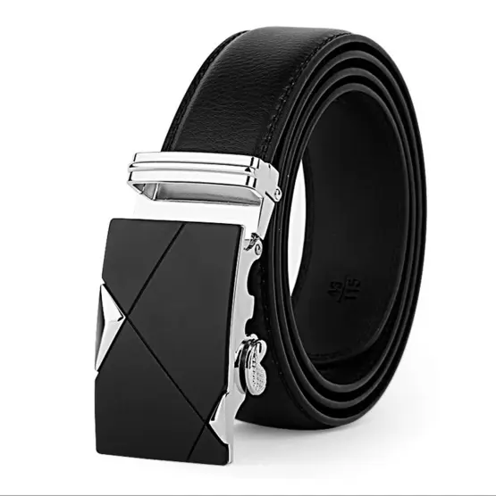 2024 latest style mens genuine leather automatic buckle business belts custom logo for man wholesale