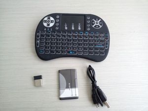 3 colores retroiluminado I8 Mini teclado inalámbrico 2,4 GHz inglés Air Mouse con panel táctil Material ABS para portátil TV Android TV Box - Product Image 4