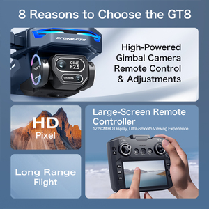Máy bay không người lái không chổi than gt8 <span class=keywords><strong>Camera</strong></span> kép siêu xa chụp ảnh trên không Máy bay điều khiển từ xa độ bền cao - Product Image 3