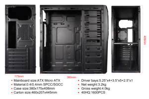 Custodia per pc da gioco desktop di fabbrica diretta a basso costo verticale box office cpu cabinet case per computer torri - Product Image 3
