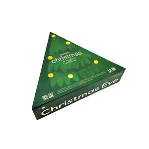 定制三角盖和底座礼品包装盒带标志定制圣诞树形状纸纸板豪华盒 - Product Image 2