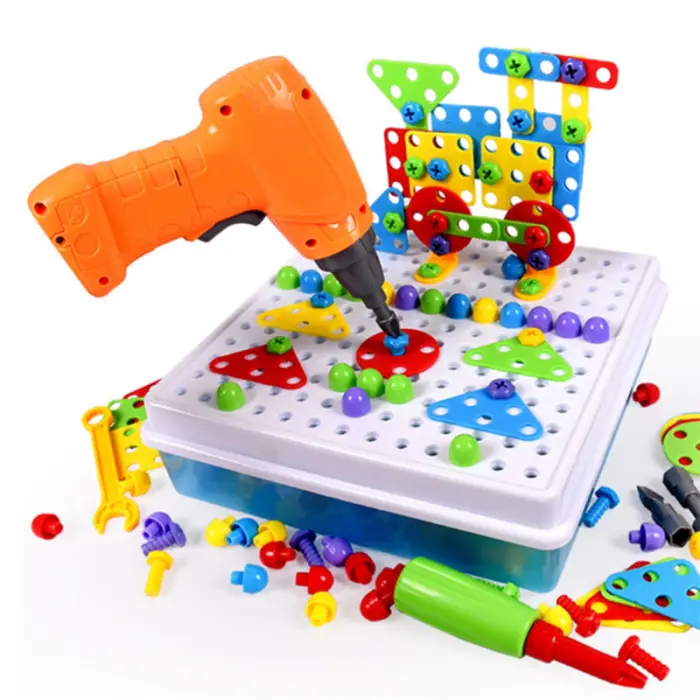 Electric drill Building block game with toy drill and screwdriver tool set puzzle game for other educational toy