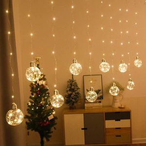 New 2022 Solar Powered 8 Modes Remote Control &amp; <strong>Timer</strong> <strong>Led</strong> Fairy <strong>String</strong> Wish Ball Curtain <strong>Light</strong> for Wedding Party Christmas - Product Image 1