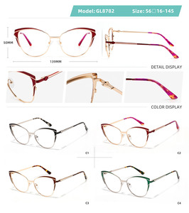 กรอบแว่นสายตาโลหะกรอบแว่นสายตากรอบแว่นสายตาแบบ GL8782น้ำหนักเบาโลโก้ตามใบสั่งแพทย์สปริง - Product Image 4