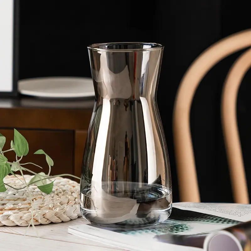 Vaso di vetro personalizzato con cilindro a buon mercato per la casa all'ingrosso fiore chiaro per la decorazione della casa