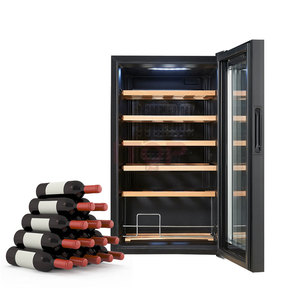 Ev kırmızı şarap buzdolabı çift bölge şarap soğutucu dahili 70L tel duvarlı şarap soğutucu soğutucu - Product Image 5