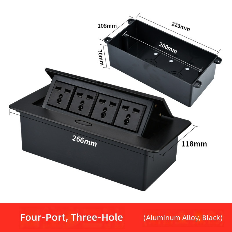 Four-digit three-hole table insert-black
