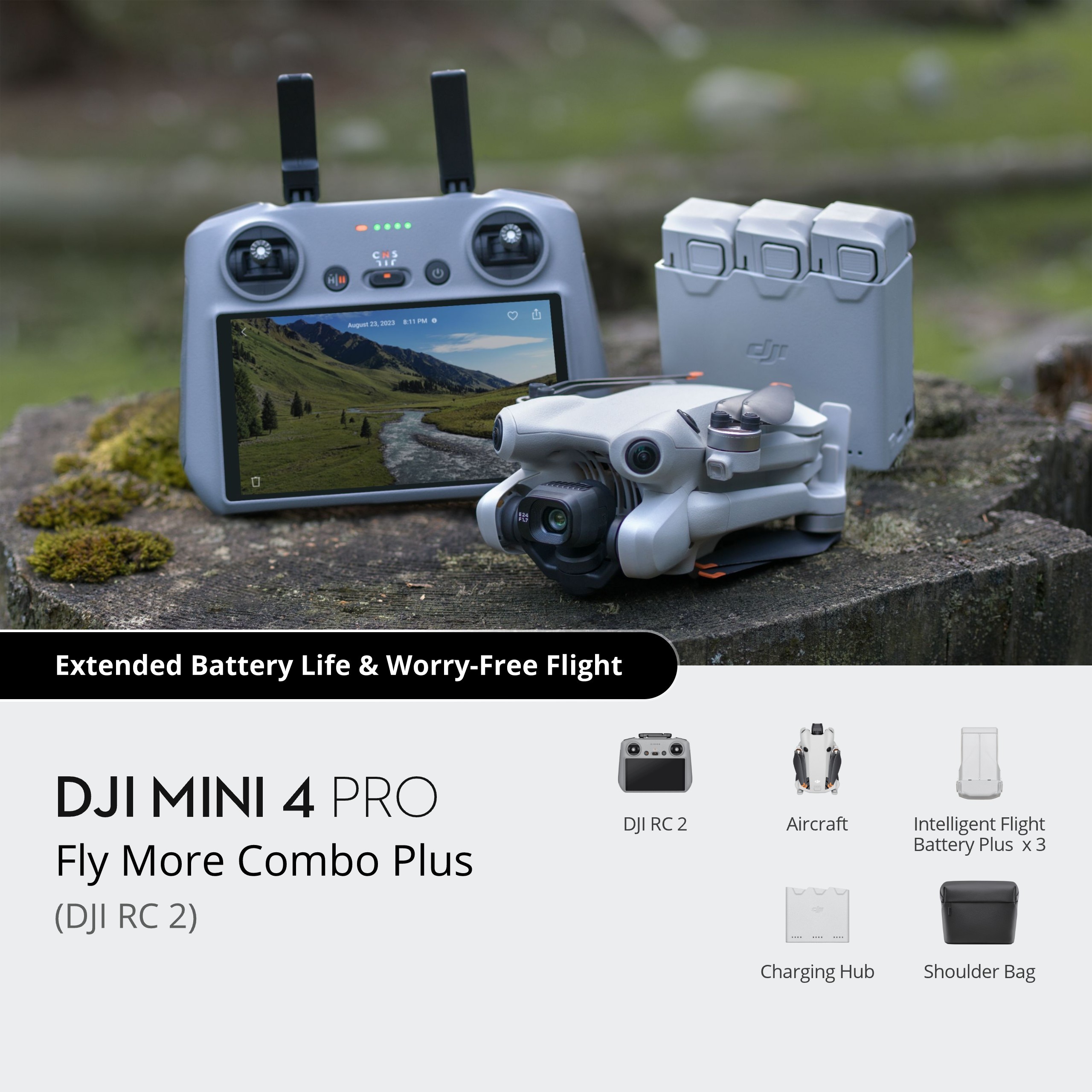 Mini 4 Pro Fly More Combo Plus (RC 2) Noir