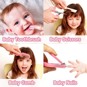 Kit Essentials bebê para recém-nascido infantil Safety Care Set com escova de cabelo pente Nail Clipper Aspirador Nasal Baby Grooming Kit - Product Image 3