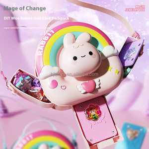 BJQ Handmade DIY Plastic Creative Paste <strong>Toy</strong> Little Girls' Play House with Cute Rabbit Magic <strong>Box</strong> for Kids Gift Backpack - Product Image 2