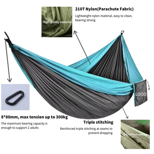 Nhà máy trực tiếp Trọng lượng nhẹ đôi Nylon Võng với Backpacking bãi biển sân sau Patio đi bộ đường dài treo giường ghế cho dễ dàng thực hiện - Product Image 2