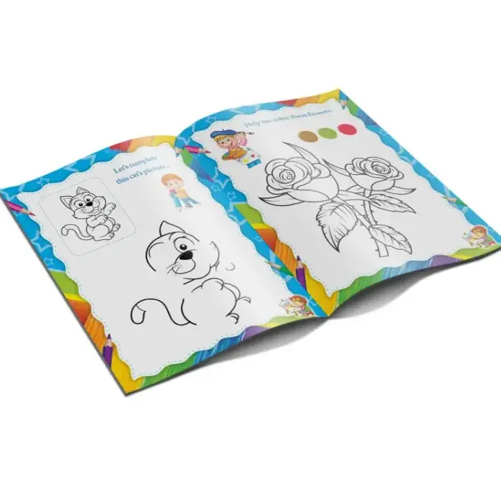 Benutzer definierte DIY neue Design Cartoon Kinder Magie Färbung und Malerei Buch Druck buch