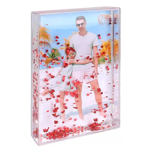 Su kar küresi reçine akrilik fotoğraf çerçevesi 4*6 plastik resim ekle kar küresi ile yüzen GLITTER - Product Image 6