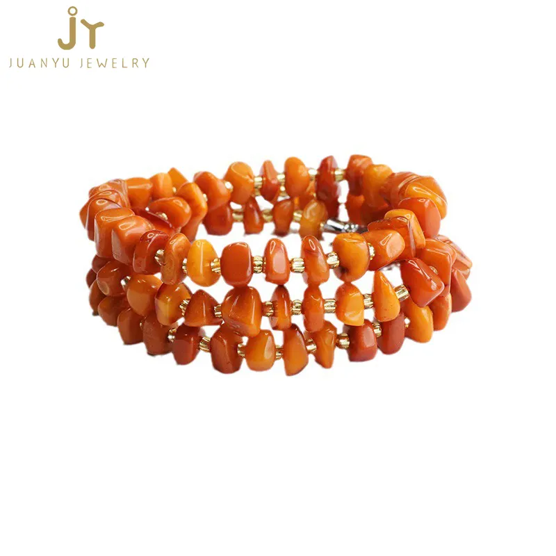 Collier de pierres précieuses en pierres précieuses brun rougeâtre de haute qualité collier de perles d'ambre naturel irrégulier bijoux collier d'ambre en pierre