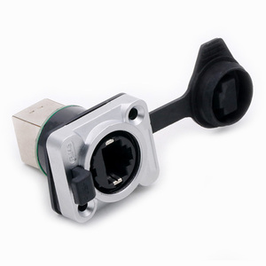 Conector Ethernet RJ45 hembra, Shield RJ45 conector de red, enchufe de chasis de montaje en panel plano 8P8C - Product Image 3