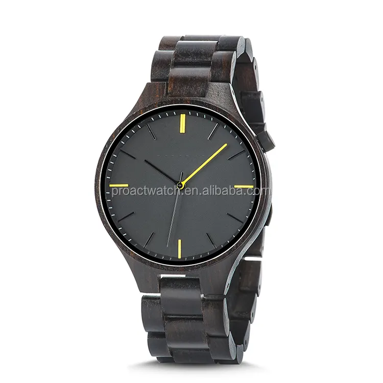 Reloj minimalista de cuarzo para hombre, pulsera de madera de alta calidad, regalo artesanal, OEM