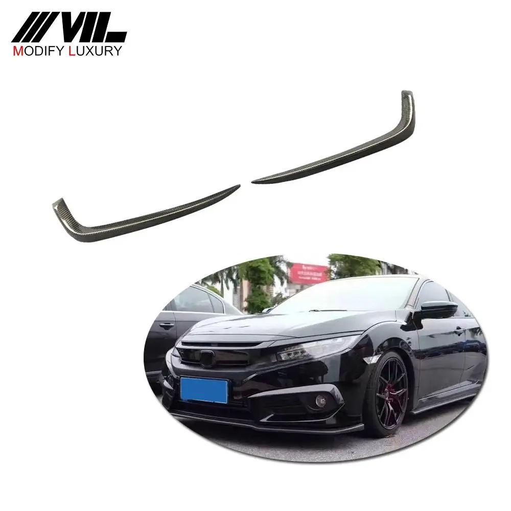 Spoiler avant à lèvre en fibre de carbone pour Honda Civic Sedan 4 portes 2016 — 2018