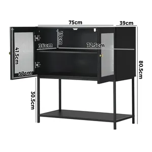 Bảng điều khiển phong cách và chức năng có cửa kính cường lực và kệ lưu trữ mở ở phía dưới - Product Image 6