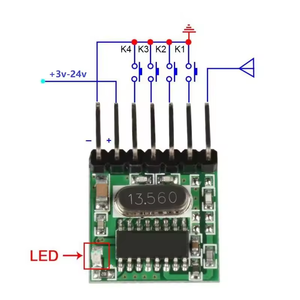 Control remoto de 433Mhz QIACHIP 433MHz Módulo transmisor RF Módulo de control remoto inalámbrico RX480E Receptor Transmisor TX118SA