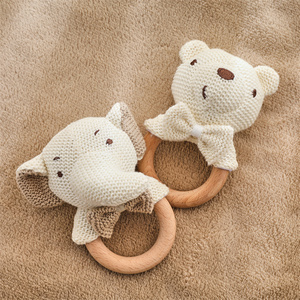 חם יוניסקס מכירה באיכות גבוהה להתאמה אישית crochet צעצוע צעצוע חמוד חיה רעשן רך דוב חושי רעשן רך התינוק מתנה הסיטונאי