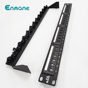 Cat6 Cat 6a UTP 24 puertos 568A 568B Panel de conexión Ethernet con barra de administración de cables plegada - Product Image 5